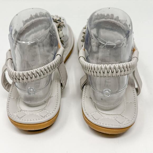 Siketu Gray Floral Beaded Embellished  Slingback Thong Sandals, EUC, Size 8 - Picture 8 of 10